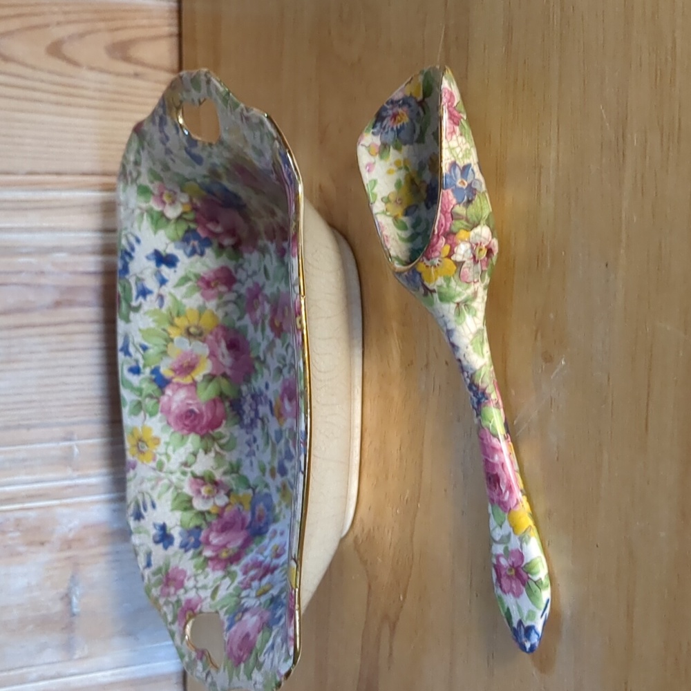 Vintage Royal Winton Summer Nut Dish and Scoop - Picture 5 of 5